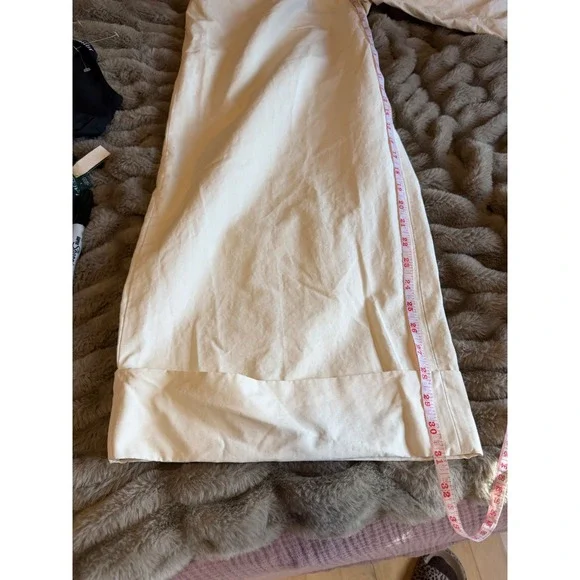 Banana Republic Belted Wide Leg Pants Size 18 Beige Paper-bag Pleated Waist - Picture 7 of 9